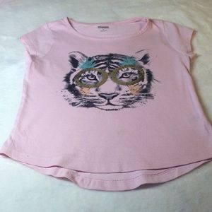 🌼 GYMBOREE 🌼 Tiger W/  bling Glasses LITE PINK TEE